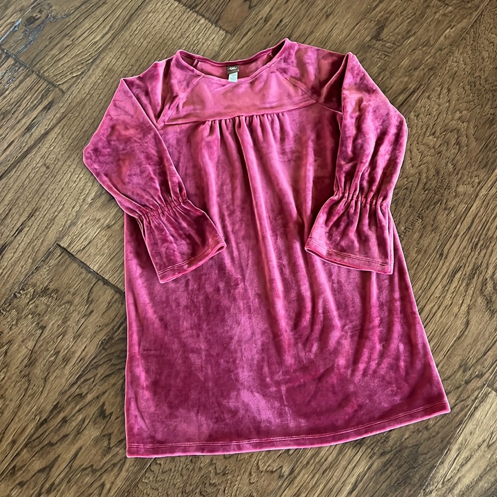 tea girls size 10 cranberry red velvet dress
